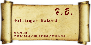 Hellinger Botond névjegykártya